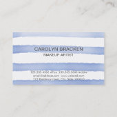 Blauwe Waterverf | Stripes Visitekaartje (Achterkant)