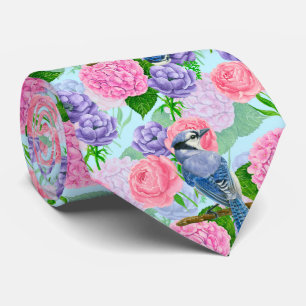 Blauwe waterverf stropdas