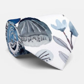 Blauwe Waterverf Stropdas (Opgerold)