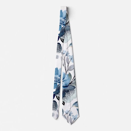 Blauwe  Waterverf Stropdas (Achterkant)