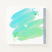 Blauwe Waterverf Succesvolle Vrouw Script Dankbaar Notitieboek (Achterkant)