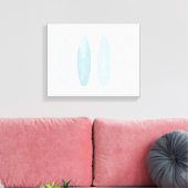 Blauwe Waterverf surfplancanvas afdrukken (Insitu (Woonkamer))