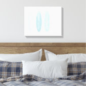 Blauwe Waterverf surfplancanvas afdrukken (Insitu (Slaapkamer))