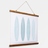 Blauwe Waterverf surfplanken voor elke zurenlaag Hangend Wandkleed (Gebogen)