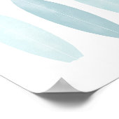 Blauwe Waterverf surfplanken voor elke zurenlaag Poster (Hoek)