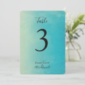 Blauwe Waterverf | Tafelnummerkaarten Kaart (Staand voorkant)