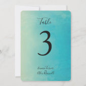 Blauwe Waterverf | Tafelnummerkaarten Kaart (Achterkant)