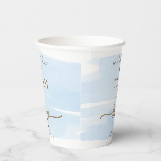 Blauwe Waterverf Team Meisje Gendervrijheid Papieren Bekers (Rechts)