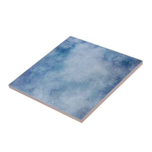 Blauwe Waterverf Tegeltje (Zijkant)