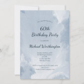 Blauwe Waterverf textuur Mannen Kaart (Voorkant)