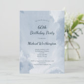 Blauwe Waterverf textuur Mannen Kaart (Staand voorkant)