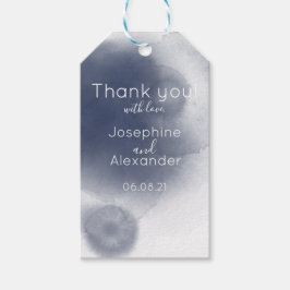 Blauwe Waterverf Thema Cadeaulabel