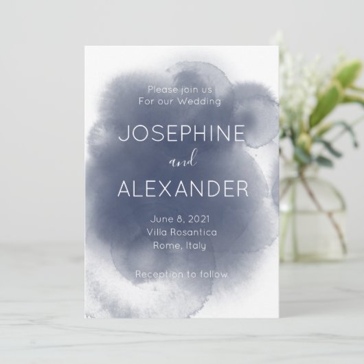 Blauwe Waterverf Thema Kaart (Staand voorkant)