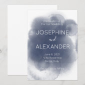 Blauwe Waterverf Thema Kaart (Voorkant / Achterkant)