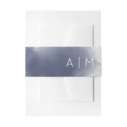 Blauwe Waterverf Thema Uitnodigingen Wikkel (Voorkant Voorbeeld)