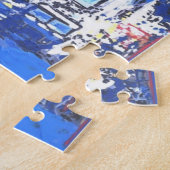 blauwe waterverf Times Square nyc Legpuzzel (Zijkant)
