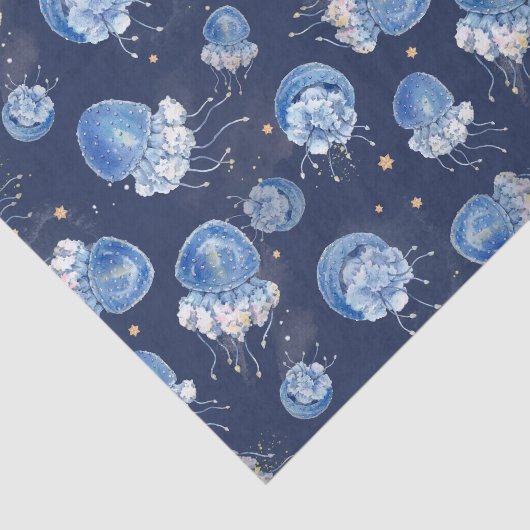 Blauwe Waterverf Tissuepapier (Detail)