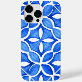 Blauwe Waterverf Toscaanse Italiaanse Tegel Case-Mate iPhone 14 Pro Max Hoesje