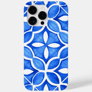Blauwe Waterverf Toscaanse Italiaanse Tegel Case-Mate iPhone 14 Pro Max Hoesje