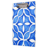 Blauwe Waterverf Toscaanse Italiaanse Tegel Klembord (Links)