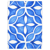 Blauwe Waterverf Toscaanse Italiaanse Tegel Klembord (Achterkant)