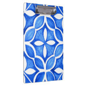 Blauwe Waterverf Toscaanse Italiaanse Tegel Klembord (Rechts)