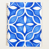 Blauwe Waterverf Toscaanse Italiaanse Tegel Planner (Voorkant)