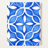 Blauwe Waterverf Toscaanse Italiaanse Tegel Planner (Achterkant)
