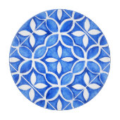 Blauwe Waterverf Toscaanse Italiaanse Tegel Snijplank (Voorkant)