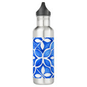 Blauwe Waterverf Toscaanse Italiaanse Tegel Waterfles (Links)