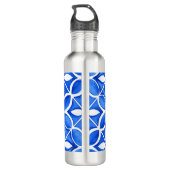Blauwe Waterverf Toscaanse Italiaanse Tegel Waterfles (Achterkant)