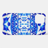 Blauwe waterverf tribale etnische naadloze patrone Case-Mate iPhone case (Achterkant (horizontaal))