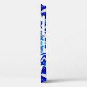 Blauwe waterverf tribale etnische naadloze patrone Case-Mate iPhone case (Achterkant / Links)