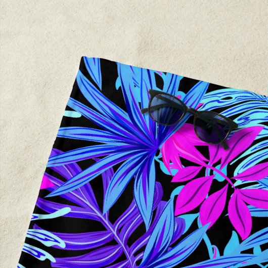 Blauwe Waterverf Tropisch Hawaïaans Strandlaken (In situ)