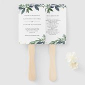 Blauwe Waterverf | Trouwblad Handwaaier (Voorkant en achterkant)