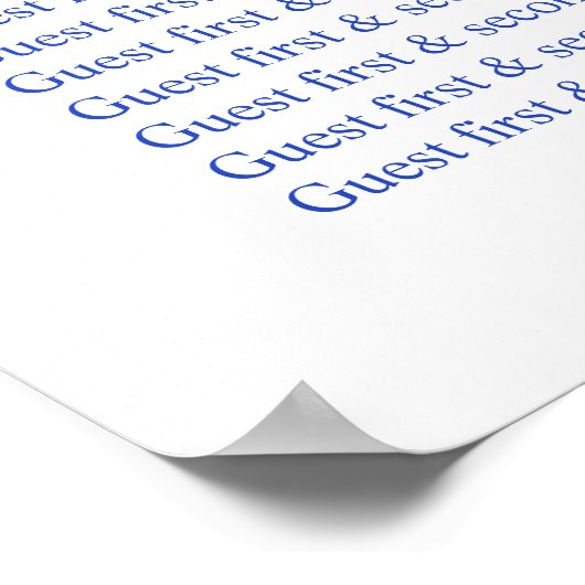 Blauwe waterverf trouwtafel plan poster (Hoek)