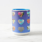 Blauwe Waterverf Tweekleurige Koffiemok (Center)