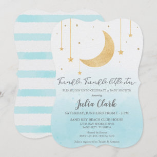 Blauwe Waterverf Twinkle Twinkle Little Star Showe Kaart