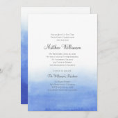 Blauwe Waterverf Uitnodiging tot het schilderen va (Voorkant / Achterkant)