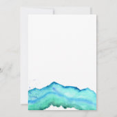 Blauwe Waterverf | Uitnodiging voor Baby shower (Achterkant)