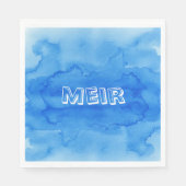 Blauwe waterverf upsherin servetten (Voorkant)