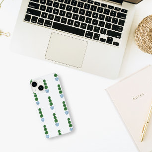 Blauwe waterverf vaas preppy topiary Case-Mate iPhone 14 hoesje