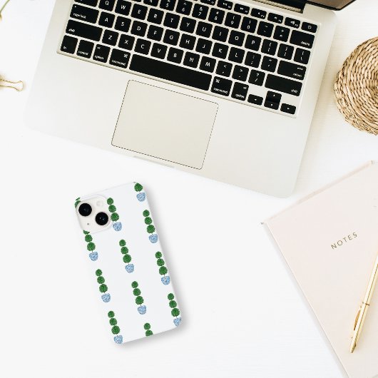 Blauwe waterverf vaas preppy topiary Case-Mate iPhone case