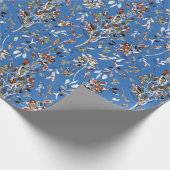 Blauwe Waterverf van de Boerriet Floral Cadeaupapier (Hoek)