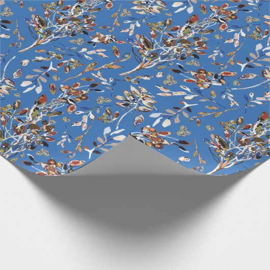 Blauwe Waterverf van de Boerriet Floral Cadeaupapier (Hoek)