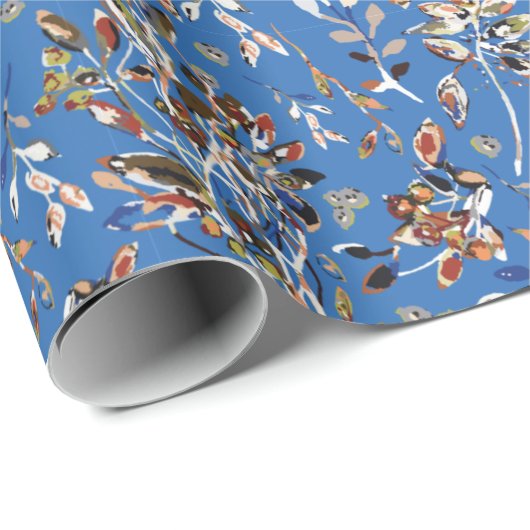 Blauwe Waterverf van de Boerriet Floral Cadeaupapier (Rol Hoek)