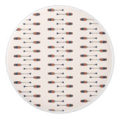 Blauwe waterverf van de bruine zeemadel keramische knop (Voorkant)