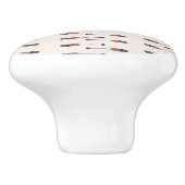 Blauwe waterverf van de bruine zeemadel keramische knop (Zijkant)