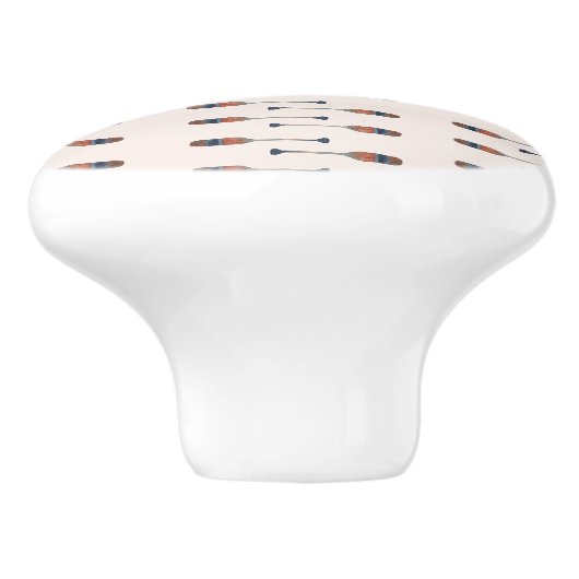 Blauwe waterverf van de bruine zeemadel keramische knop (Zijkant)