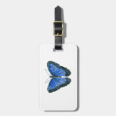 Blauwe waterverf van de Morpho-vlinder Bagagelabel (Voorkant verticaal)